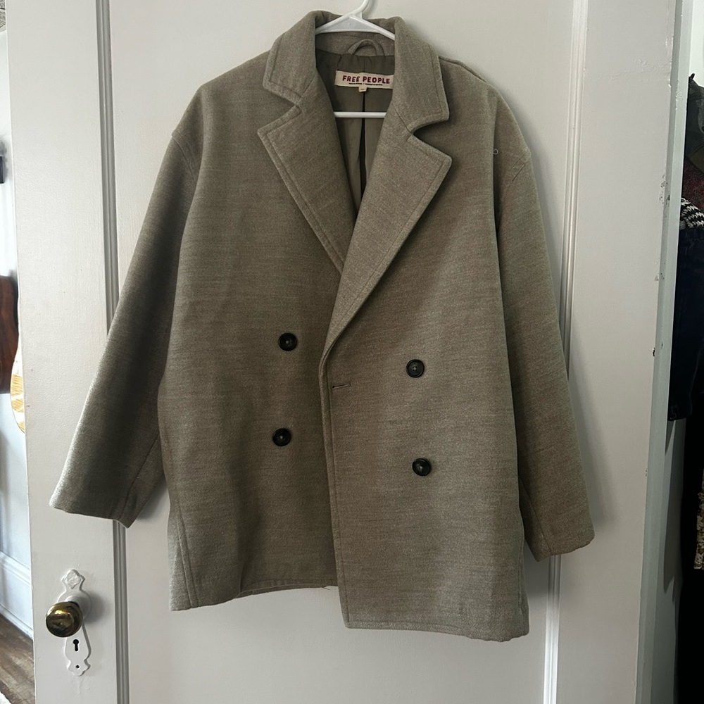 Free People Tan Oversized/Cropped Trench Coat